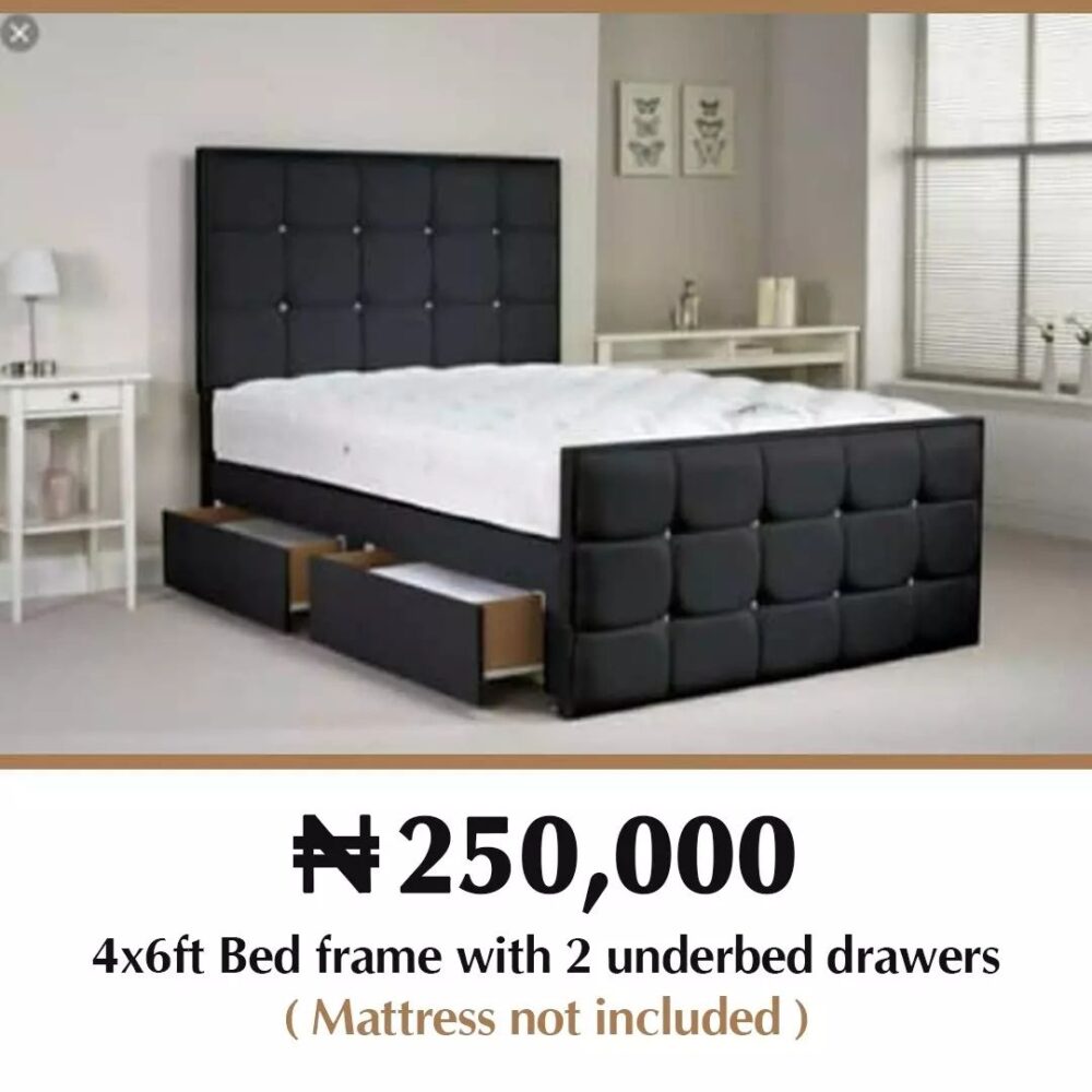 4 x 6ft Bed frame with 2 underbed drawers